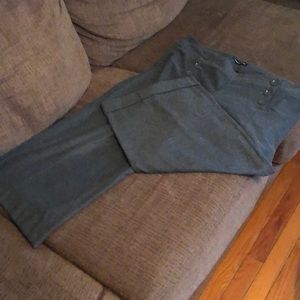 Grey wool capri sailor style editor pants size 12